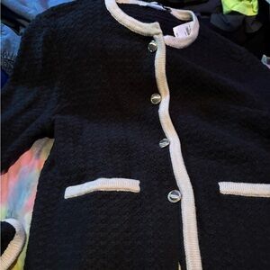 Abercrombie & Fitch Black and Cream Cardigan
